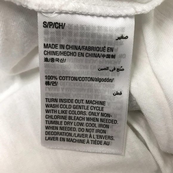 NWOT INC Womens White Lace Up Glitter Stars Tee Shirt Size S - Picture 5 of 7